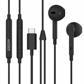 Accezz In-Ear Oordopjes Bekabeld USB-C Zwart