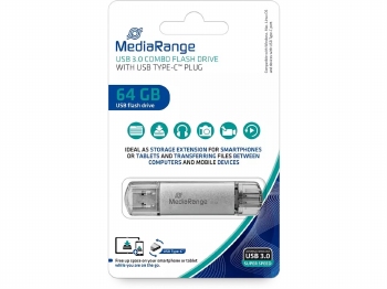 MediaRange USB Combo Flash Drive 64GB USB-A/ USB-C