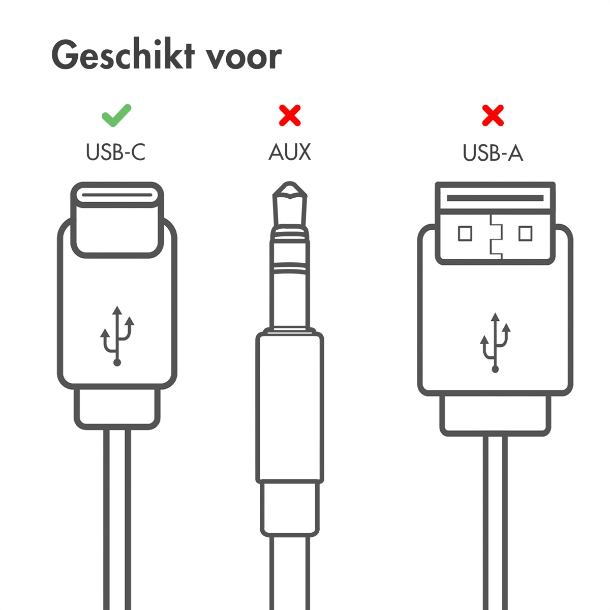 Accezz In-Ear Oordopjes Bekabeld USB-C Zwart