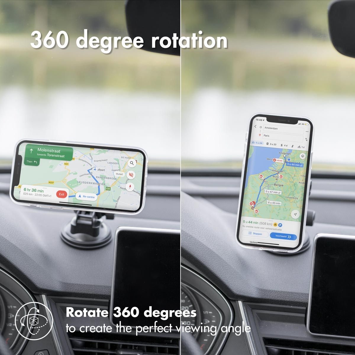 Accezz MagSafe Car Holder Dashboard en Voorruit houder