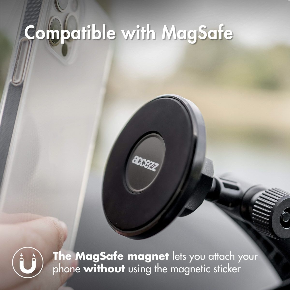 Accezz MagSafe Car Holder Dashboard en Voorruit houder