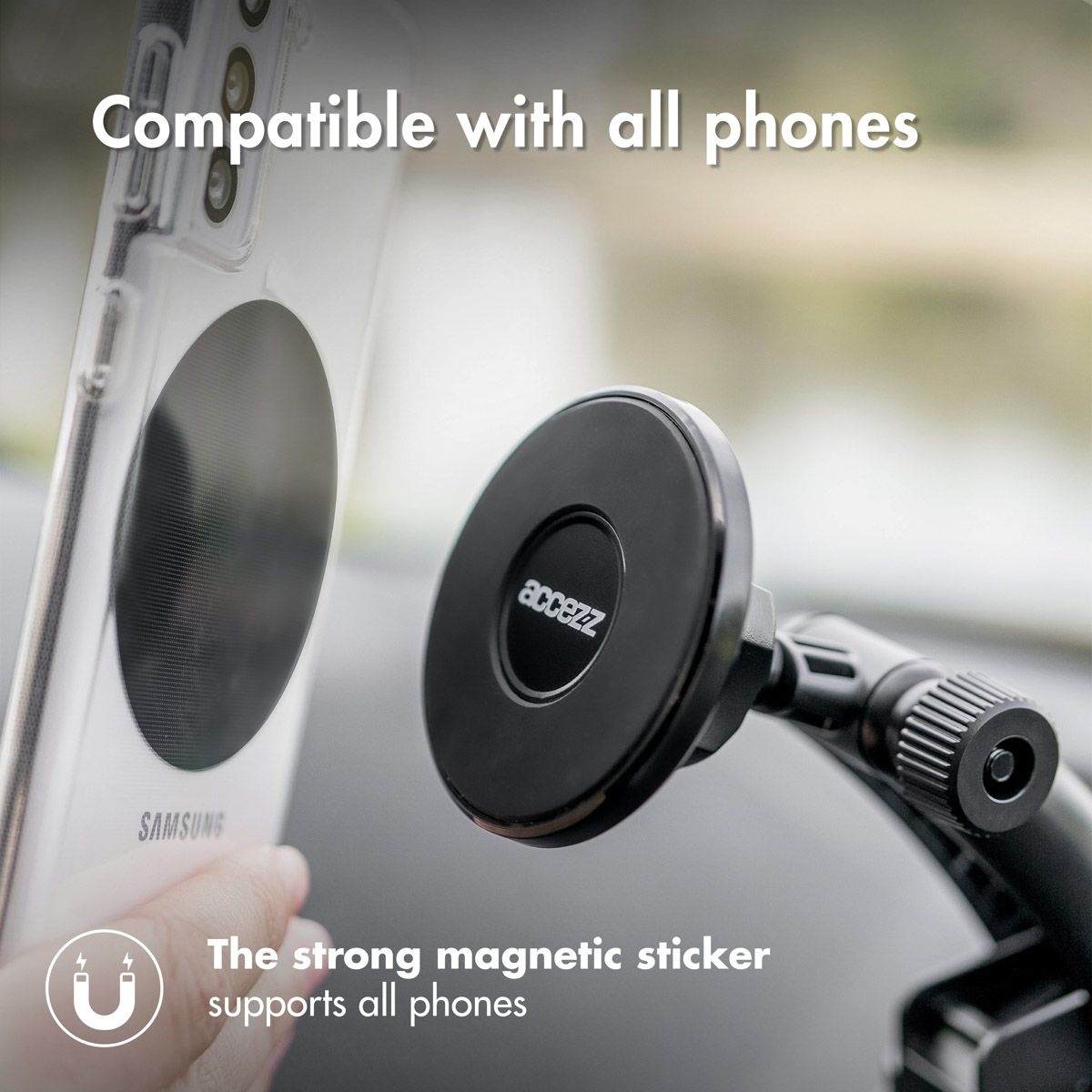 Accezz MagSafe Car Holder Dashboard en Voorruit houder