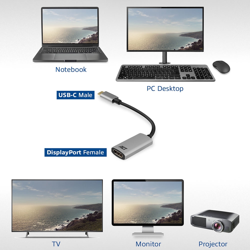 ACT USB-C to DisplayPort 4K Adapter