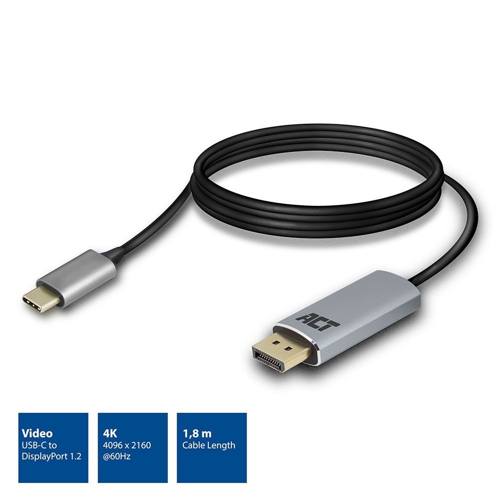 ACT USB-C to DisplayPort 4K Connection Cable