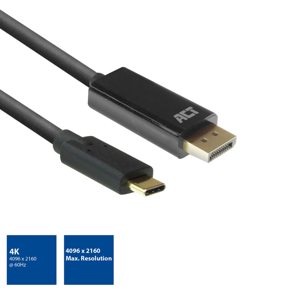 ACT USB-C to DisplayPort male Adapter cable 2m