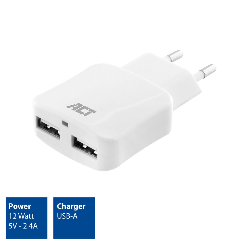 ACT USB Fast Charger 2 Port Smart Charging