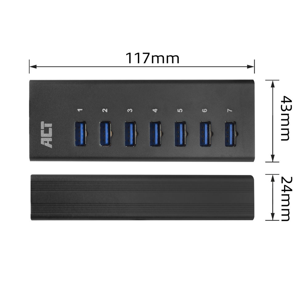 ACT USB Hub met Power Supply 7 port
