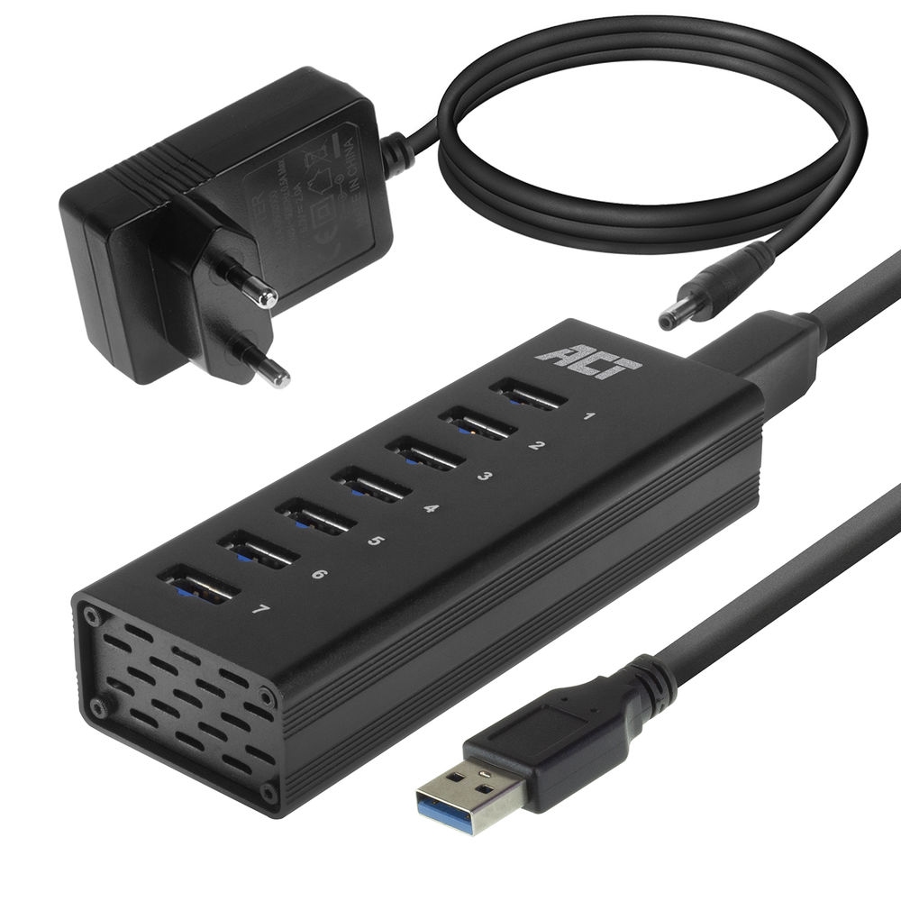 ACT USB Hub met Power Supply 7 port