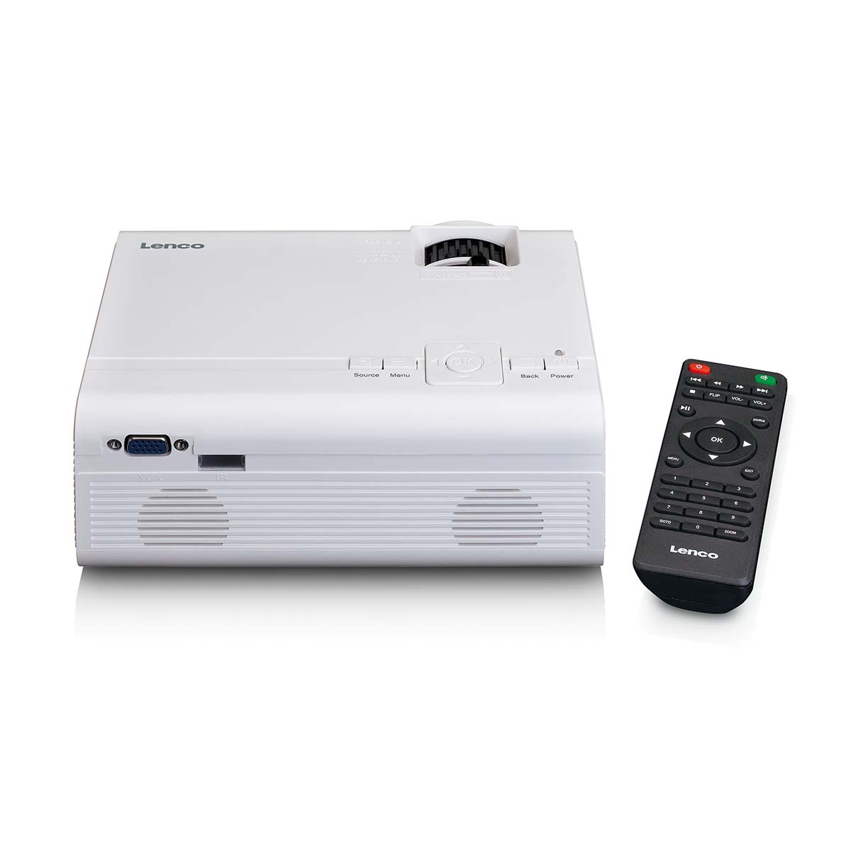 Lenco LCD Projector met hoge resolutie, ondersteunt Full HD 1080P inhoud Wit