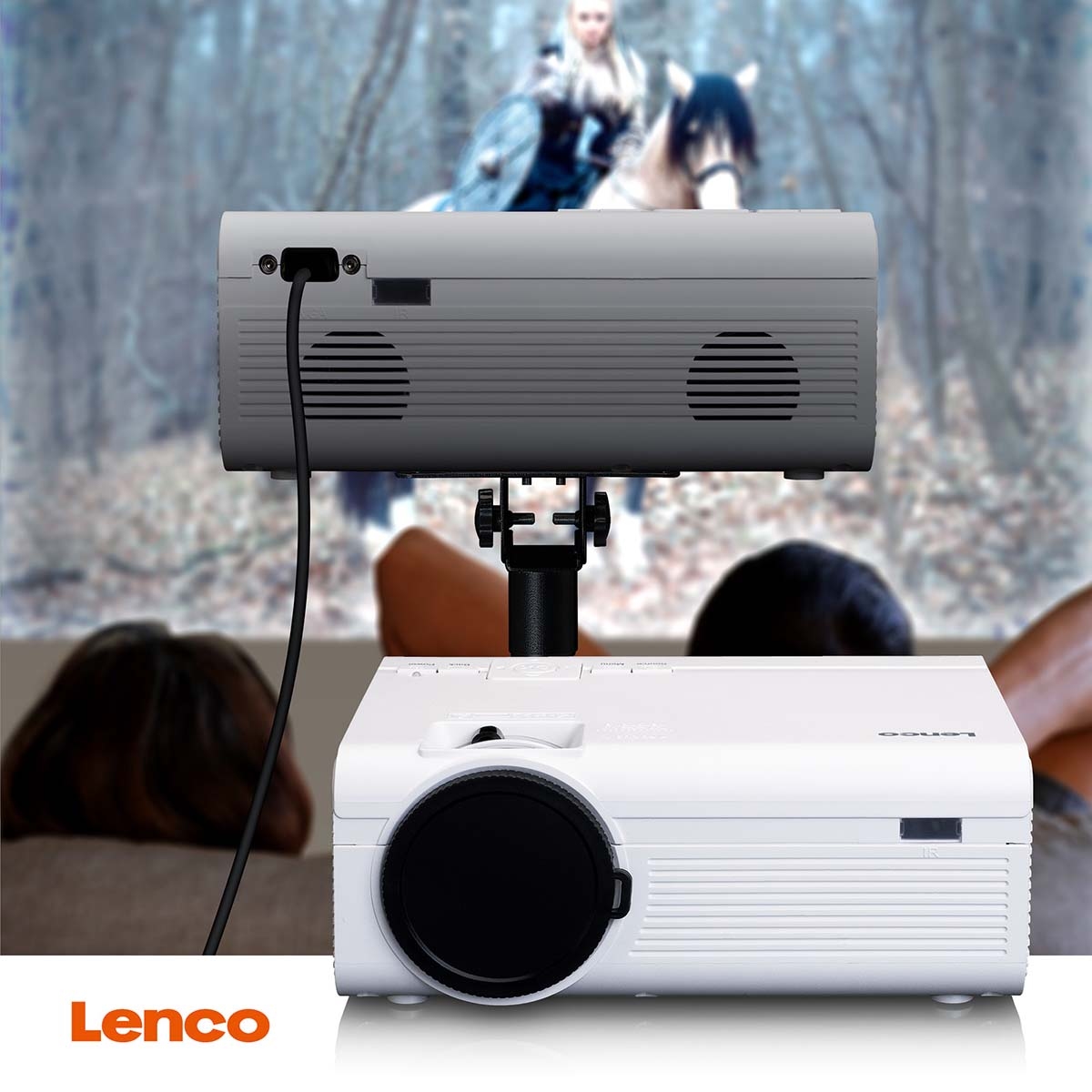 Lenco LCD Projector met hoge resolutie, ondersteunt Full HD 1080P inhoud Wit