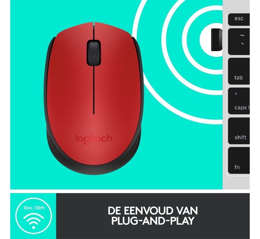Logitech M171 Mouse Red Wireless