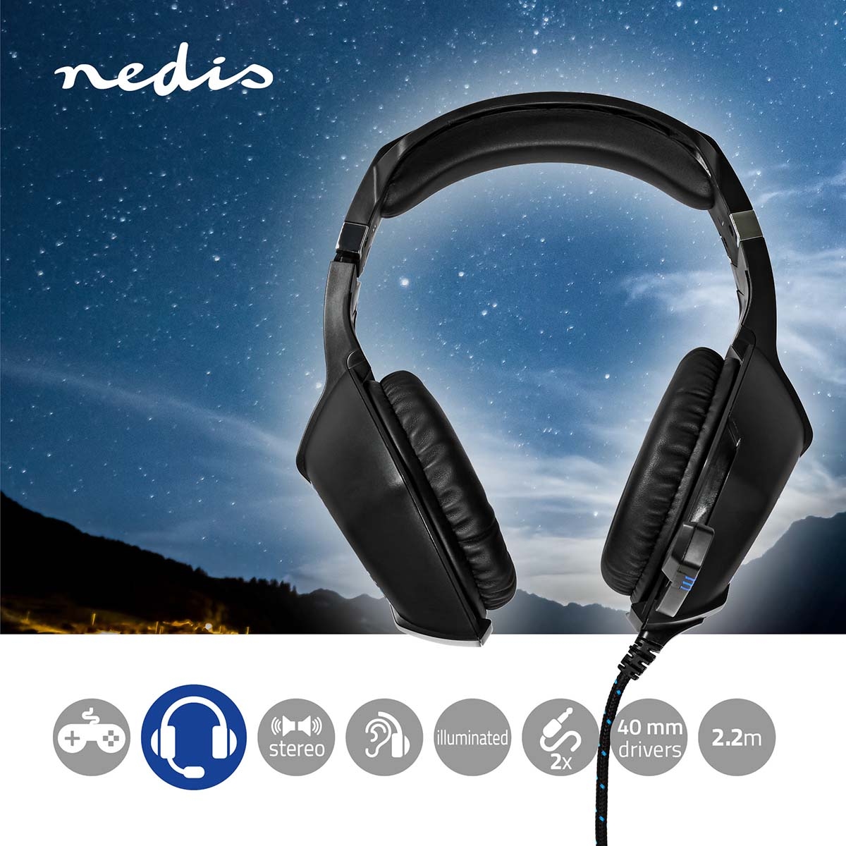 Nedis Gaming Headset met LED Licht effect