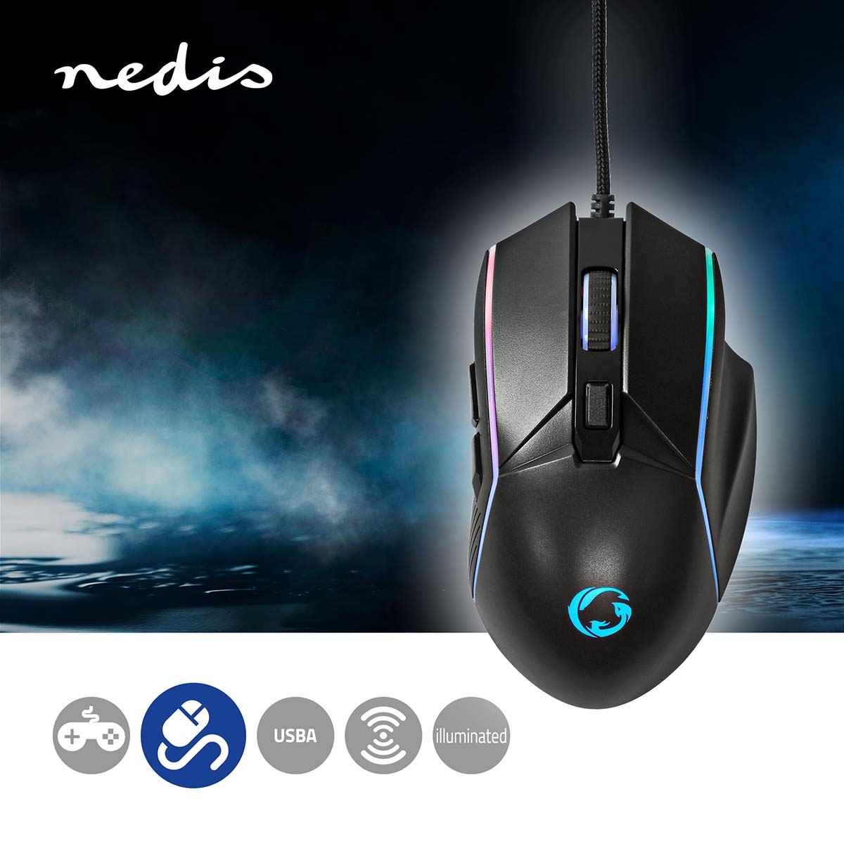 Nedis Gaming Mouse tot 7200dpi