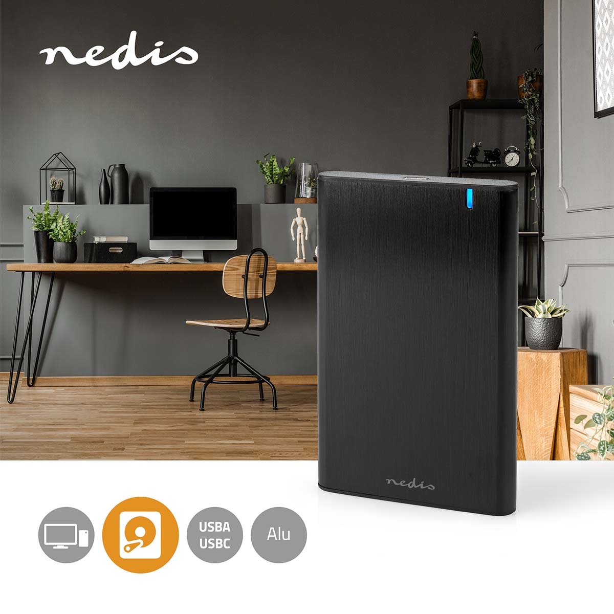 Nedis Hardeschijf Behuizing 2.5" SATA HDD/SSD