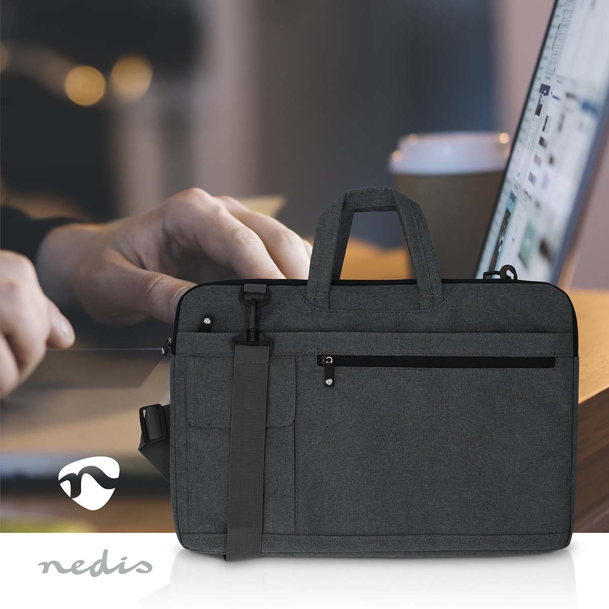 Nedis Notebooktas 17 - 18" Grijs