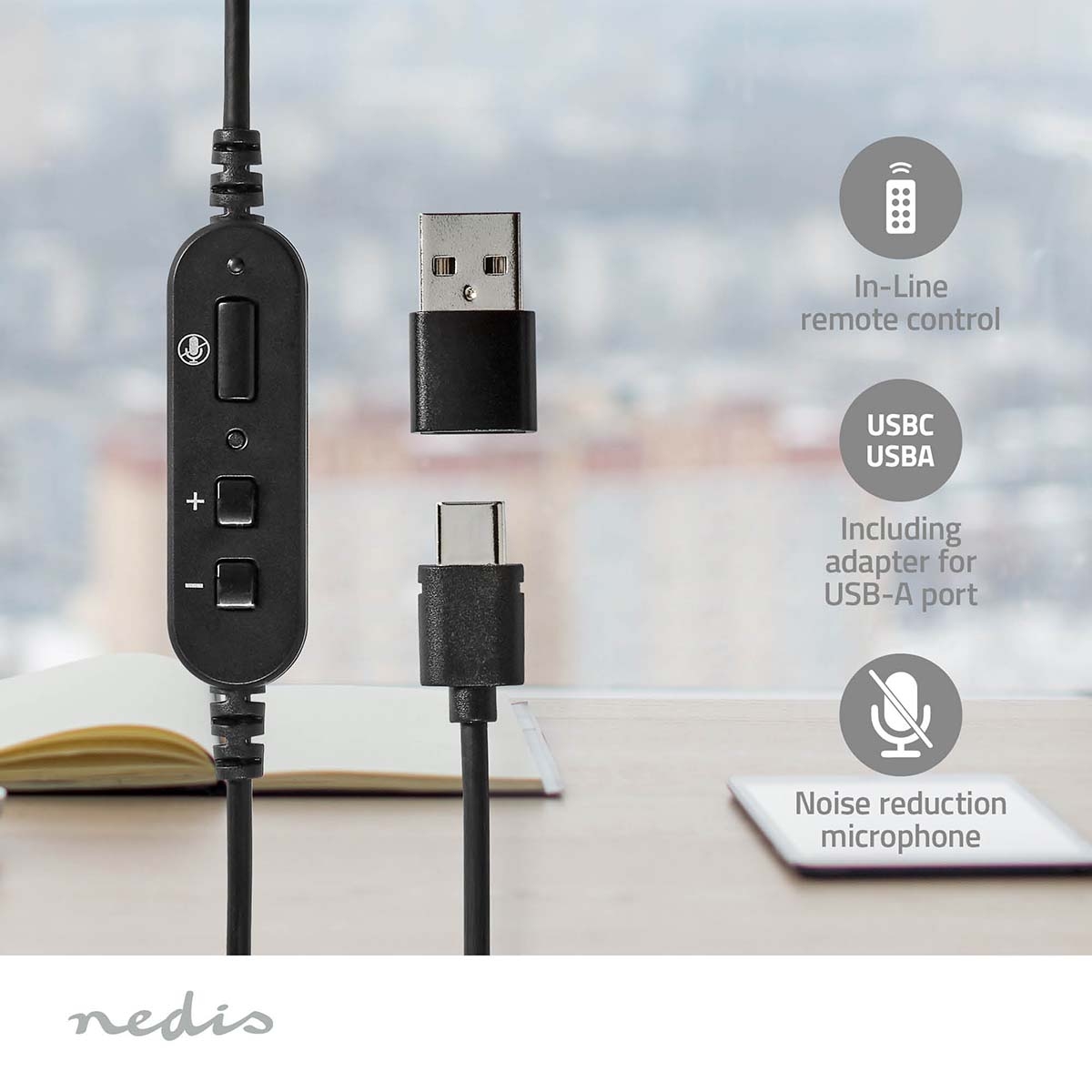 Nedis On-Ear USB PC Headset