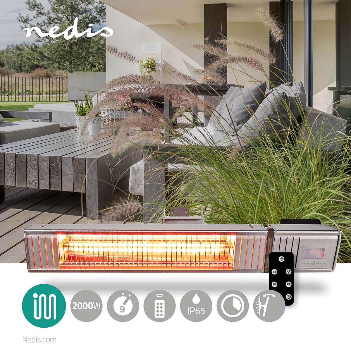 Nedis Patio Verwarming 1000/2000W