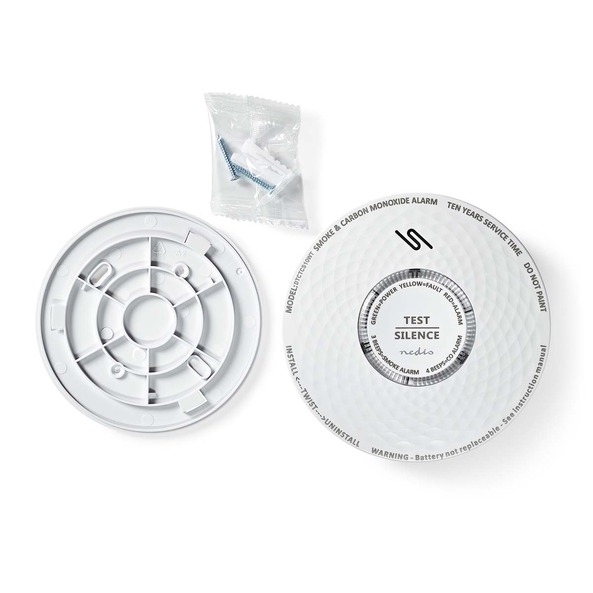 Nedis Rook en Koolmonoxide melder batterij gevoed