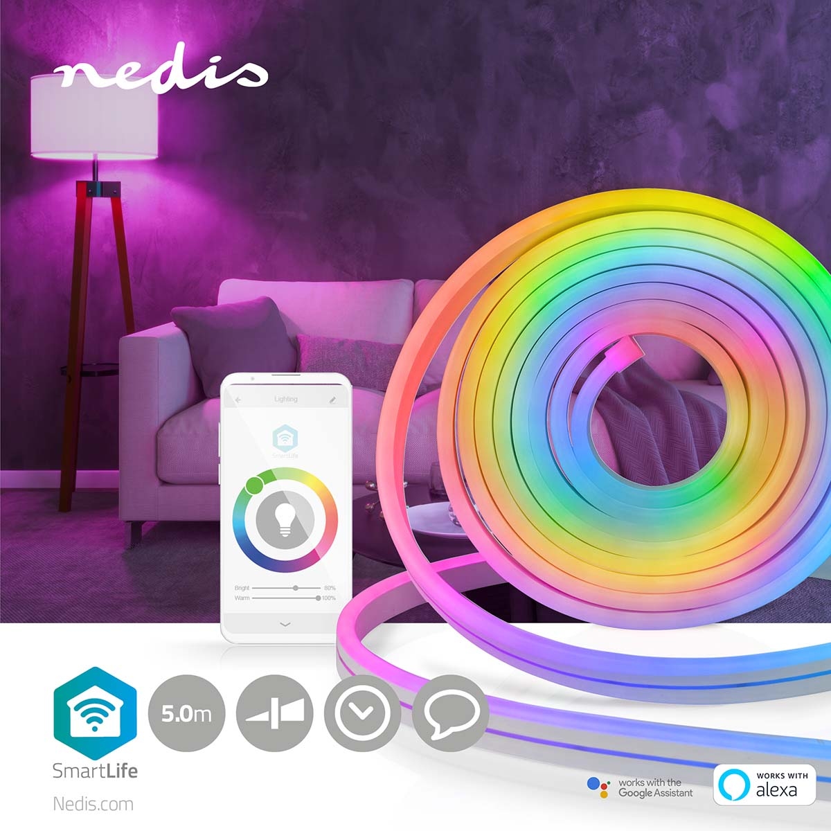Nedis Smart WiFi Outdoor Neon-style RGB LED Strip