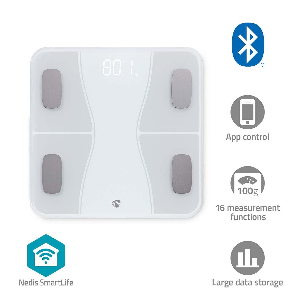 Nedis SmartLife Personenweegschaal