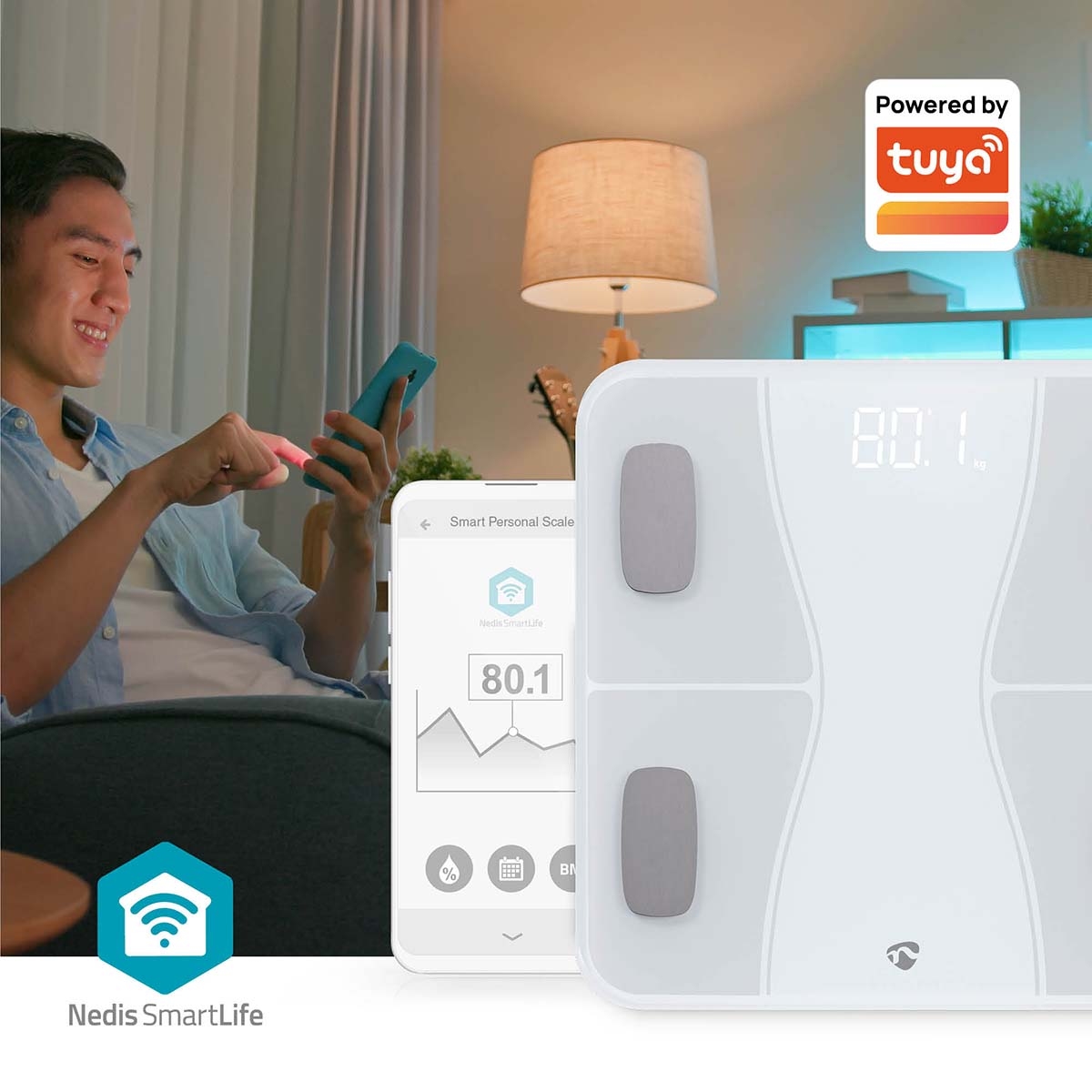 Nedis SmartLife Personenweegschaal