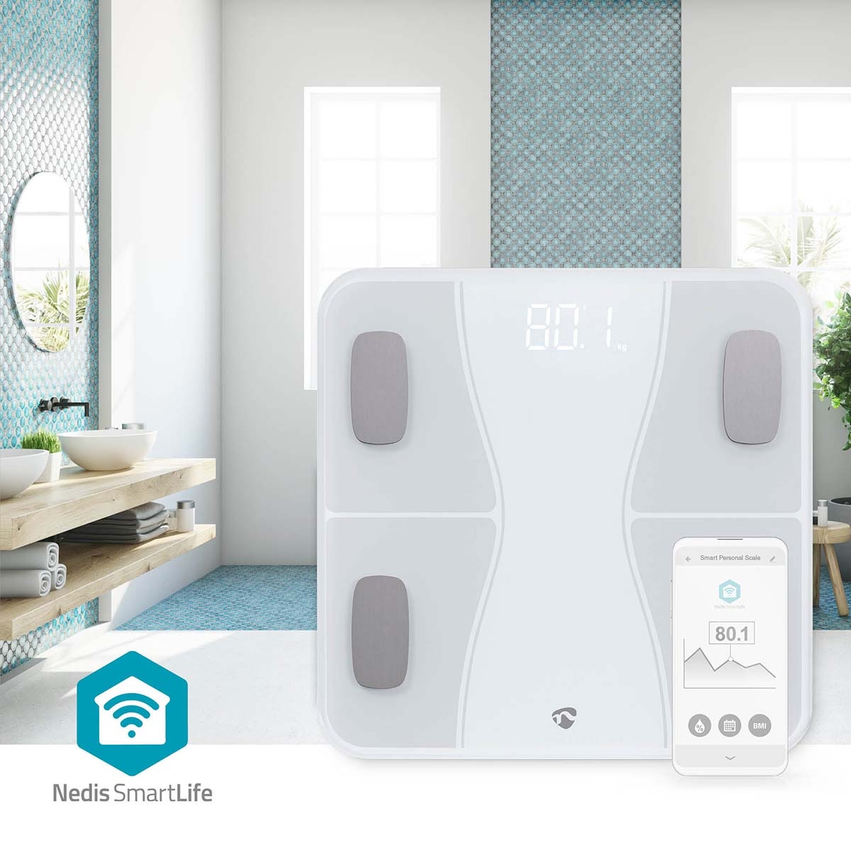 Nedis SmartLife Personenweegschaal