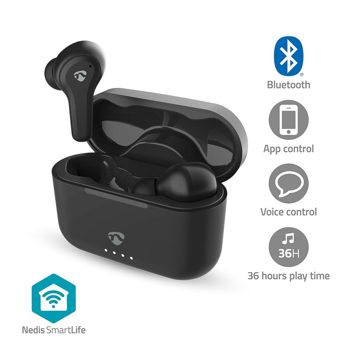 Nedis SmartLife Volledig Draadloze Oordopjes ENC+ANC