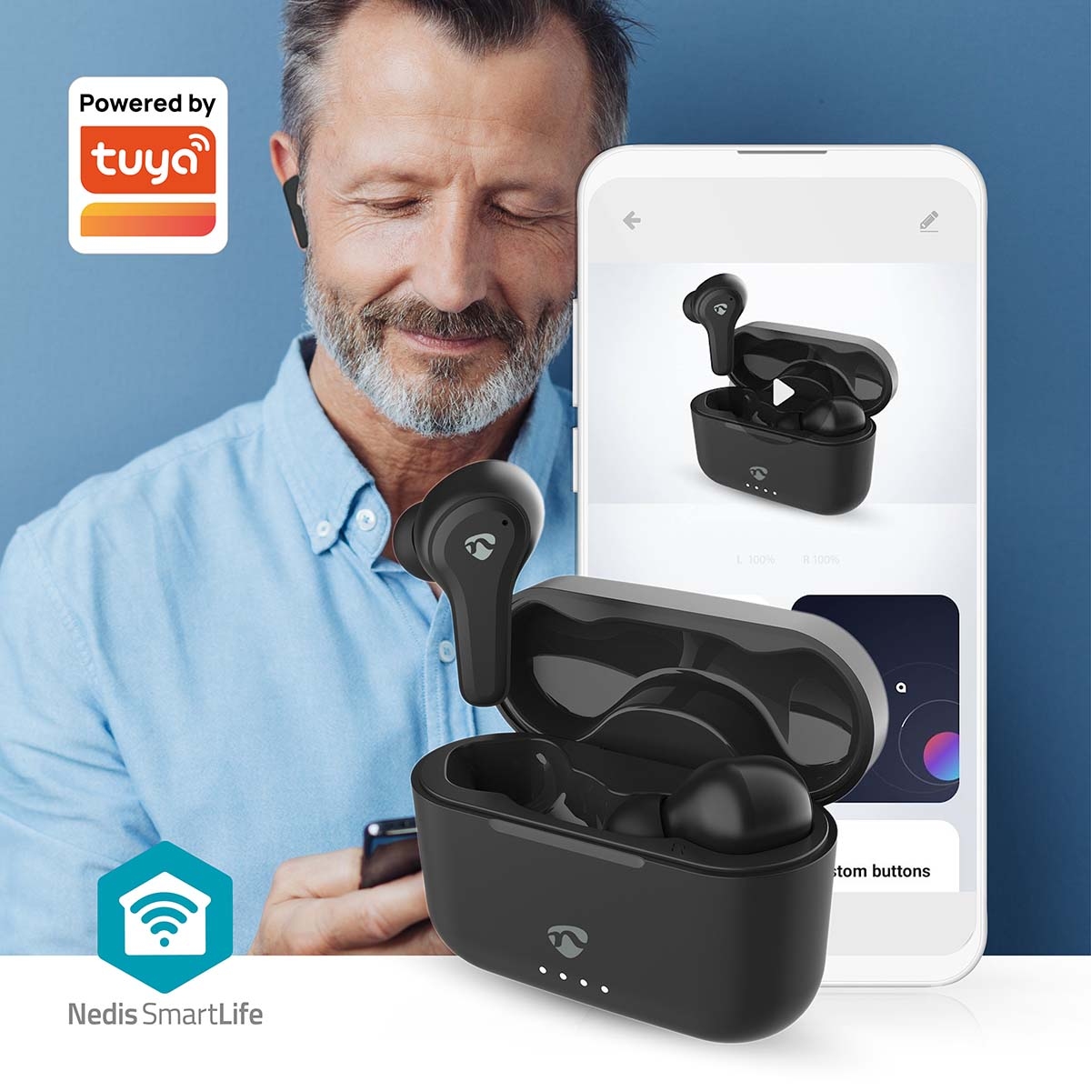Nedis SmartLife Volledig Draadloze Oordopjes ENC+ANC