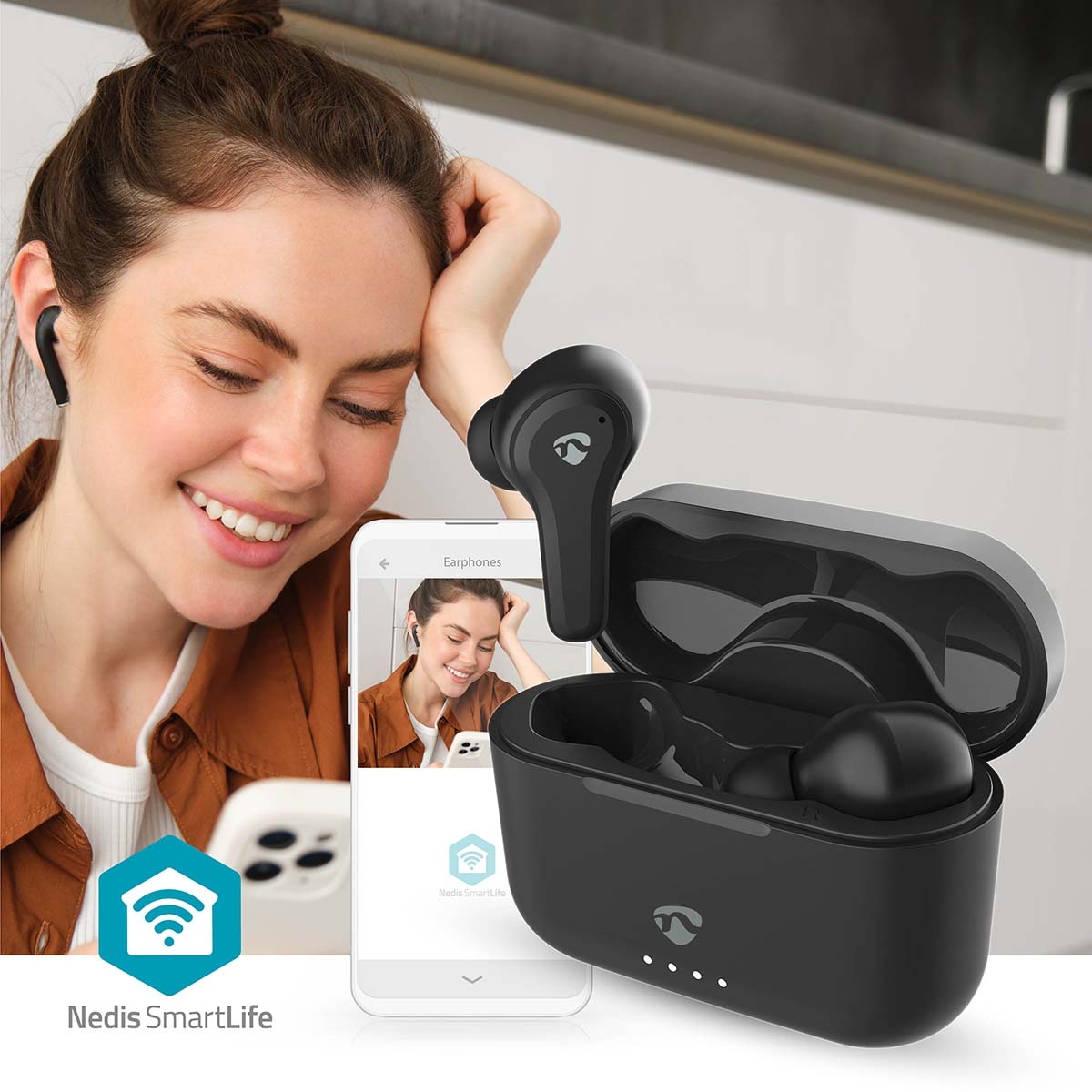 Nedis SmartLife Volledig Draadloze Oordopjes ENC+ANC