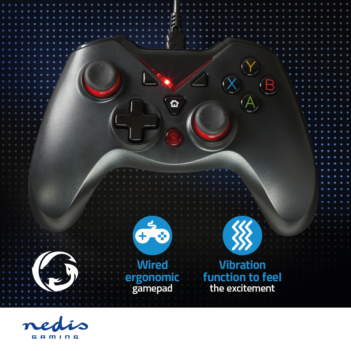 Nedis Wired Gamepad with force vibration
