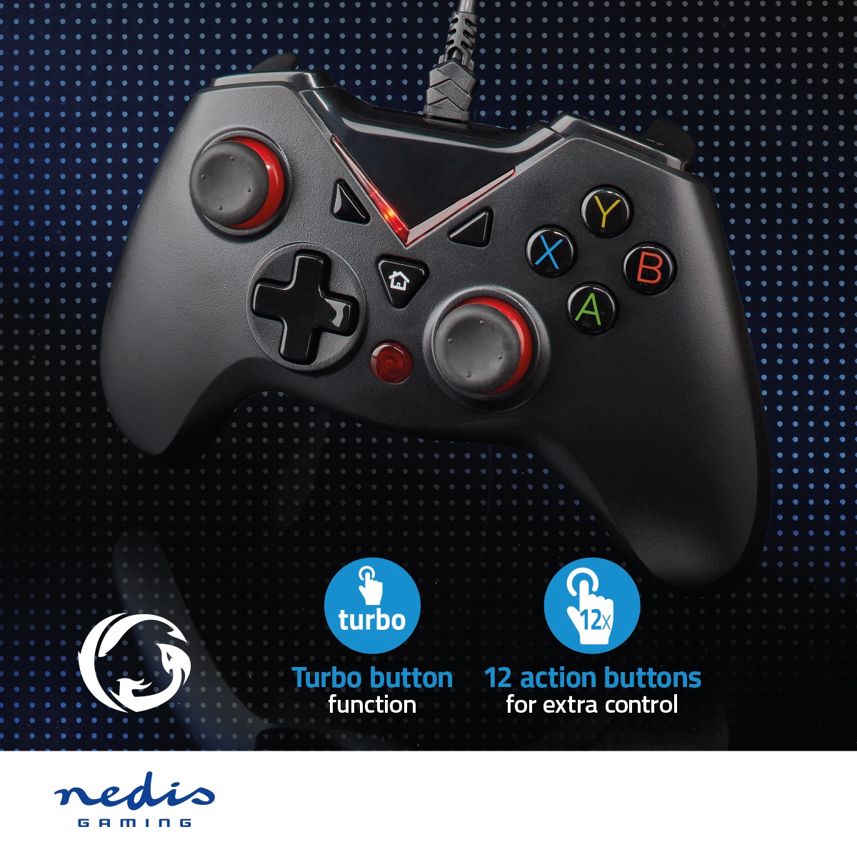 Nedis Wired Gamepad with force vibration