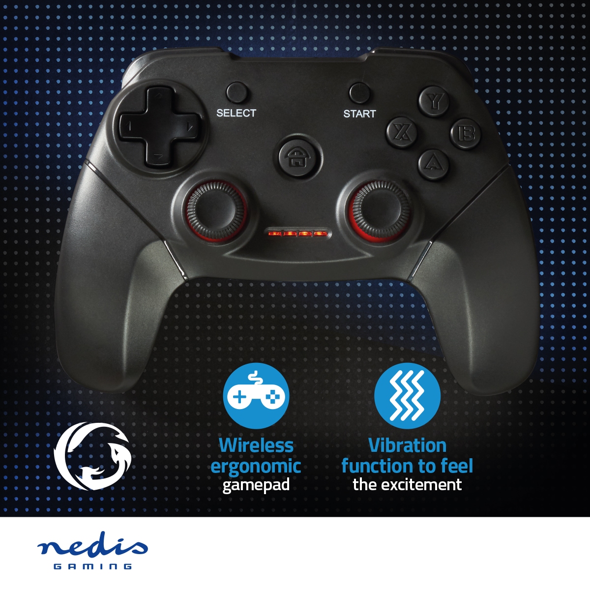 Nedis Wireless Gamepad with force vibration