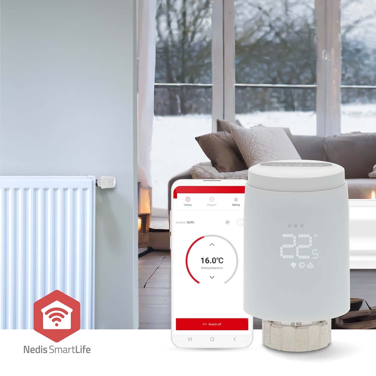 Nedis Zigbee SmartLife Radiatorbediening