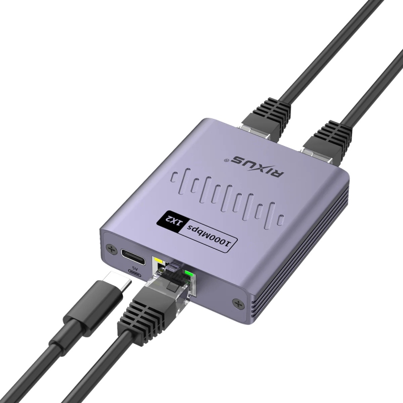Rixus 3-poorts Ethernet Switchadapter Grijs
