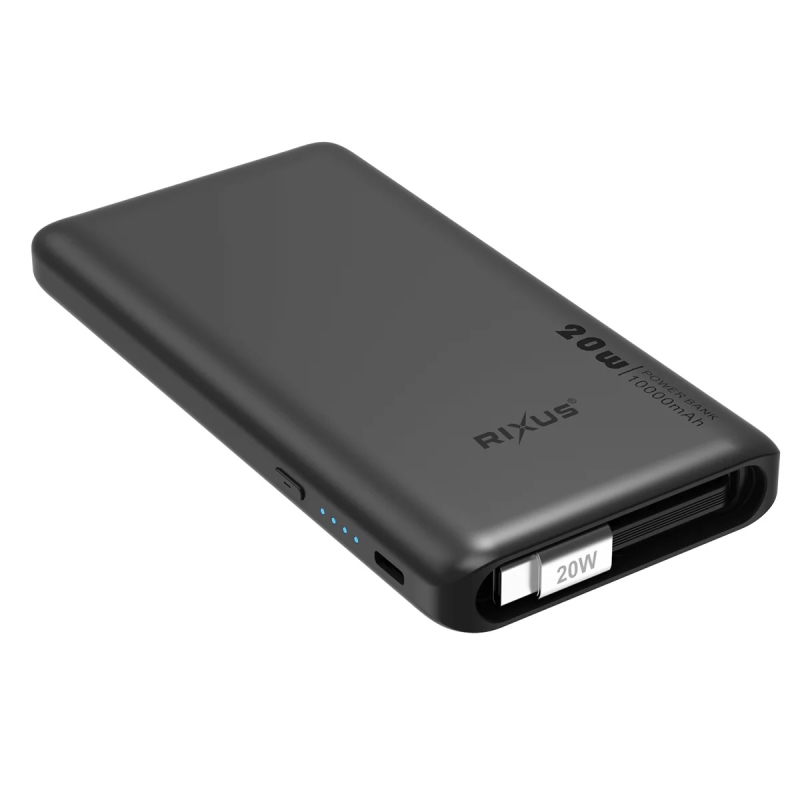 Rixus RXPB08 Powerbank met ingebouwde USB-C kabel 10000mAh