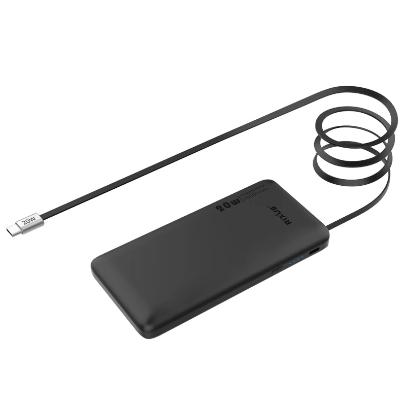 Rixus RXPB08 Powerbank met ingebouwde USB-C kabel 10000mAh