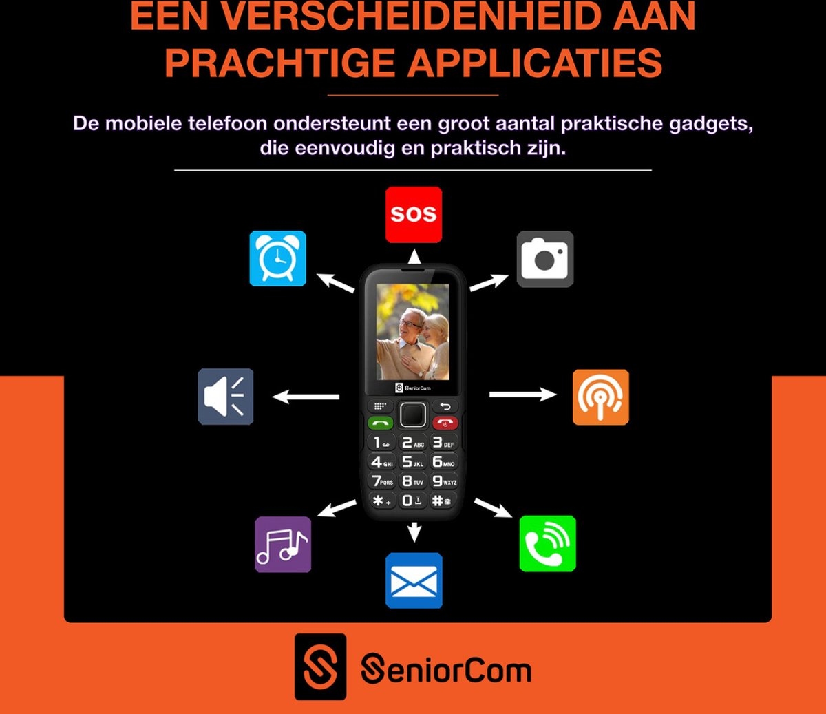 SeniorCom T24 Seniorentelefoon 4G met noodknop en camera