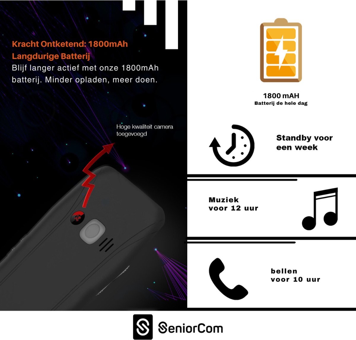 SeniorCom T24 Seniorentelefoon 4G met noodknop en camera